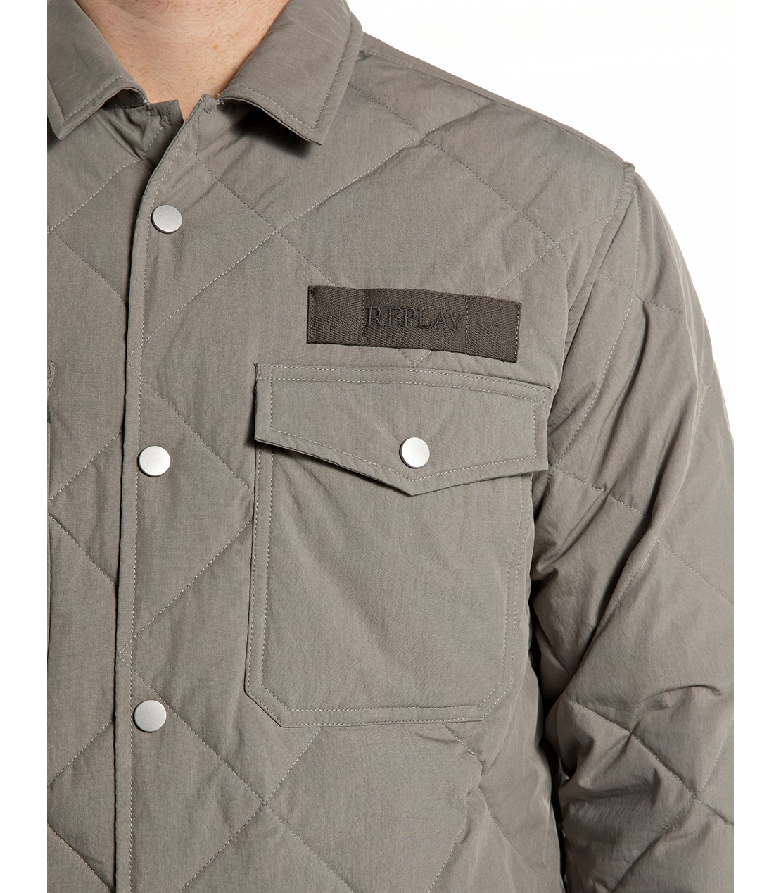 クリンクル（シワ加工）キルティングジャケット 詳細画像 シルバー 4